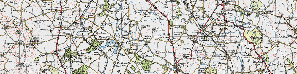 Old map of Illshaw Heath in 1921