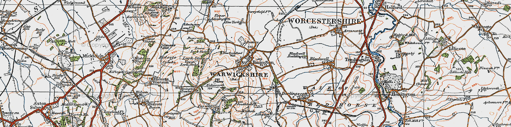 Old map of Ilmington in 1919