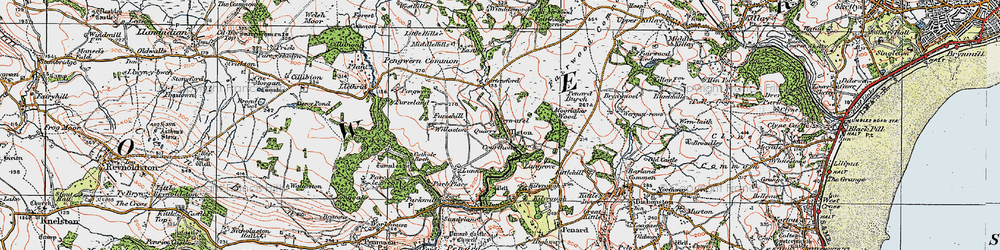 Old map of Ilston in 1923
