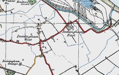 Old map of Immingham in 1924