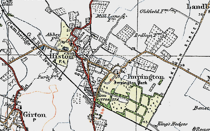 Old map of Impington in 1920