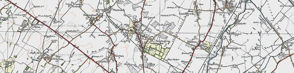 Old map of Impington in 1920