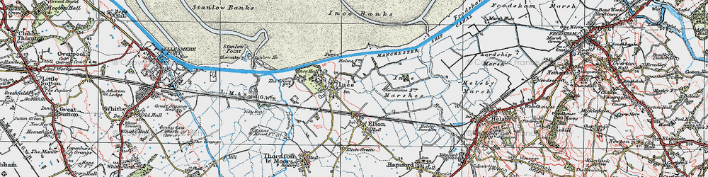 Old map of Ince in 1924