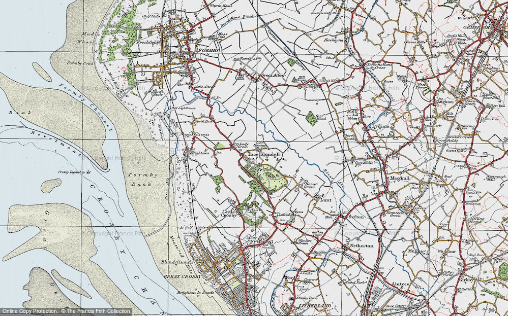 Old Map of Ince Blundell, 1923 in 1923