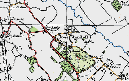 Old map of Ince Blundell in 1923