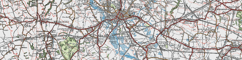 Old map of Ince in Makerfield in 1924
