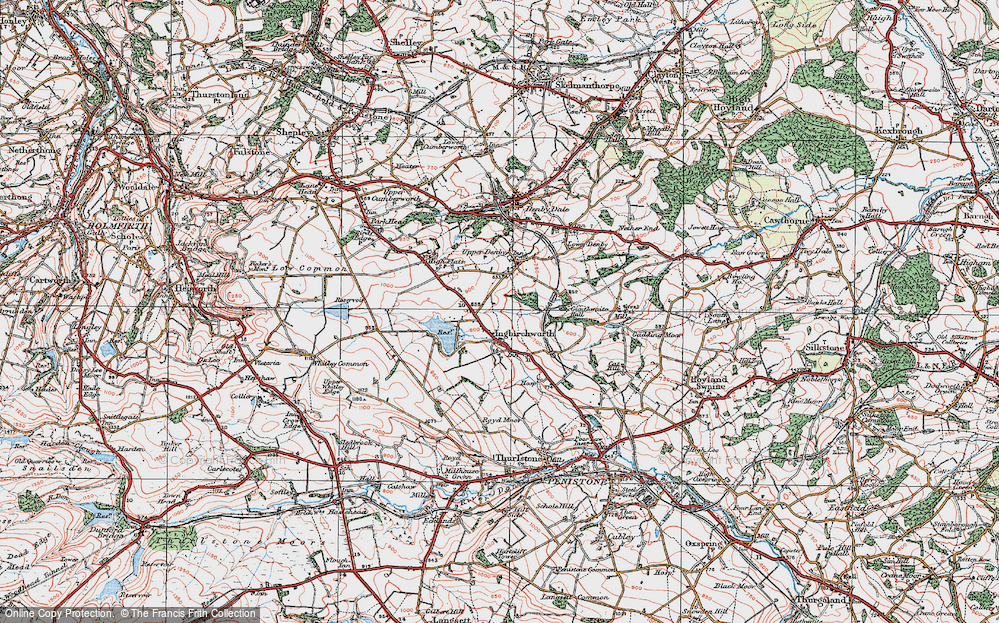Old Map of Ingbirchworth, 1924 in 1924