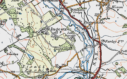 Old map of Ingestre in 1921
