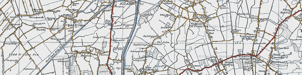 Old map of Ingleborough in 1922