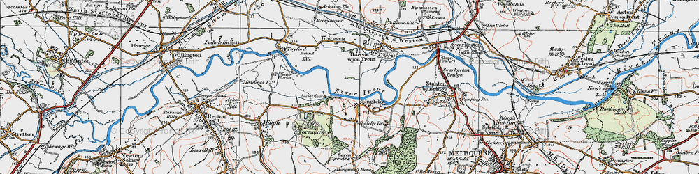 Old map of Ingleby in 1921