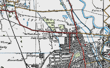 Old map of Inglemire in 1924