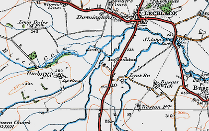 Old map of Buscot Wick in 1919