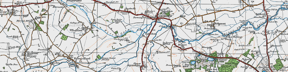 Old map of Inglesham in 1919