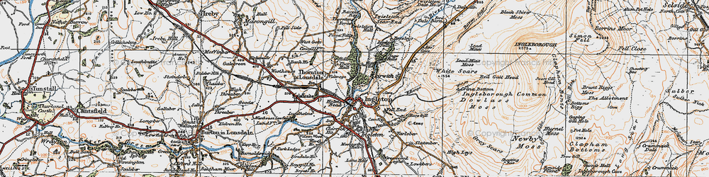 Old map of Lead Mine Moss in 1924