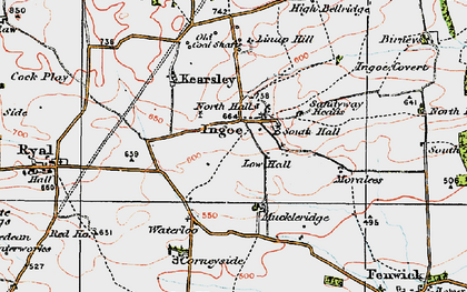 Old map of Ingoe in 1925