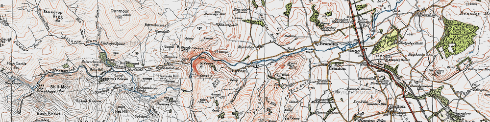 Old map of Brough Law in 1926