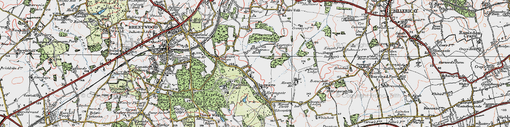 Old map of Ingrave in 1920