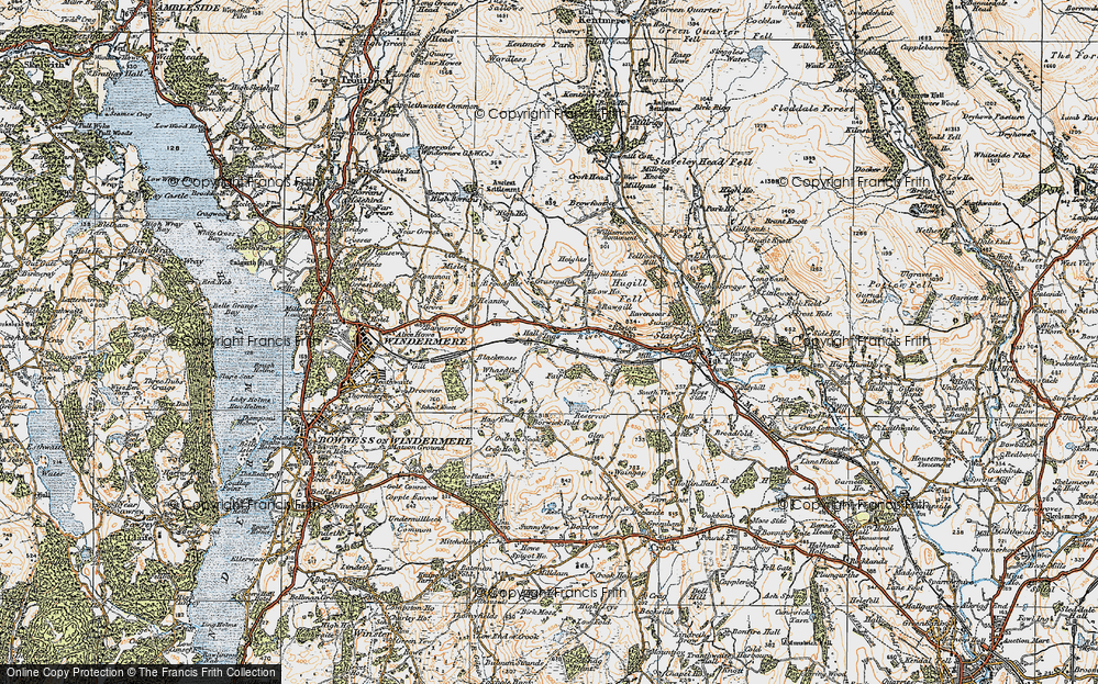 Old Map of Historic Map covering Borwick Fold in 1925