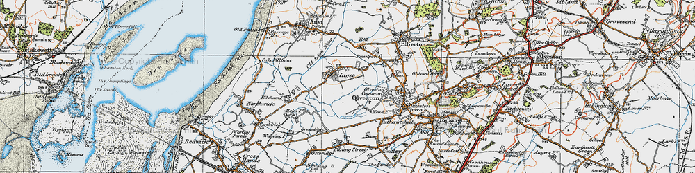 Old map of Ingst in 1919