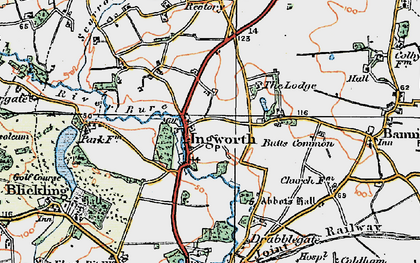 Old map of Ingworth in 1922