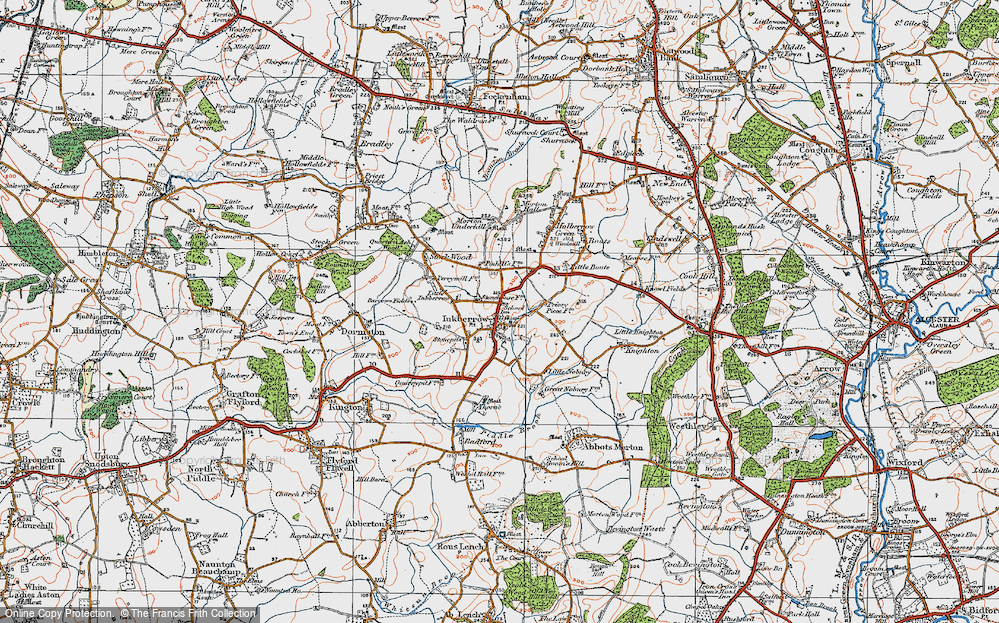 Old Map of Inkberrow, 1919 in 1919