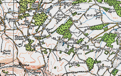 Old map of West Woodhay Ho in 1919