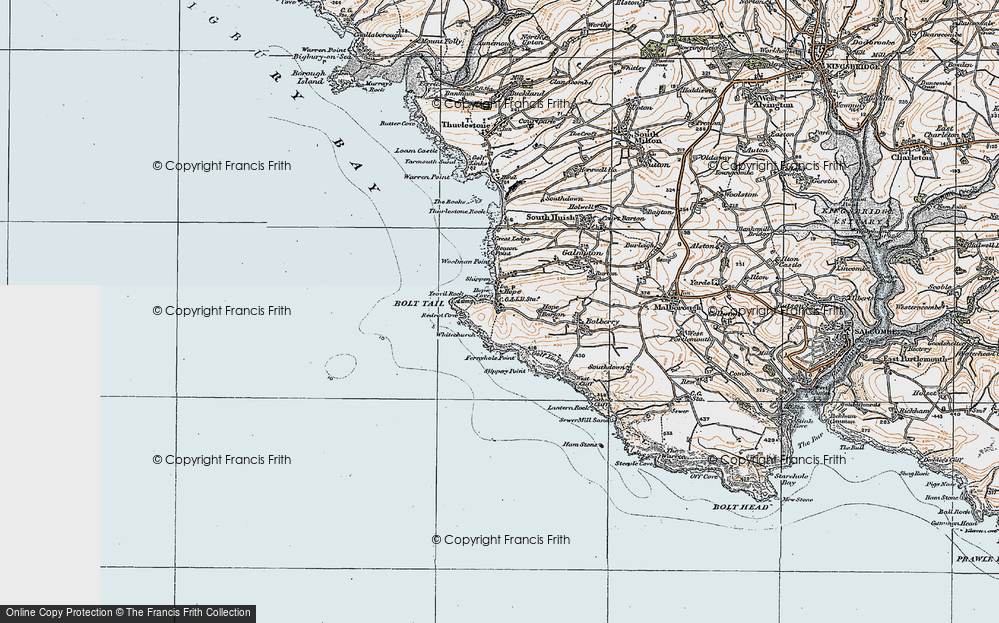 Old Map of Inner Hope, 1919 in 1919