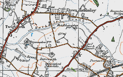 Old map of Innsworth in 1919