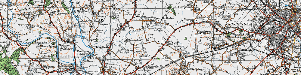 Old map of Innsworth in 1919