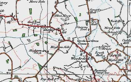 Old map of Blue Moor in 1924