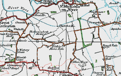 Old map of Inskip Moss Side in 1924