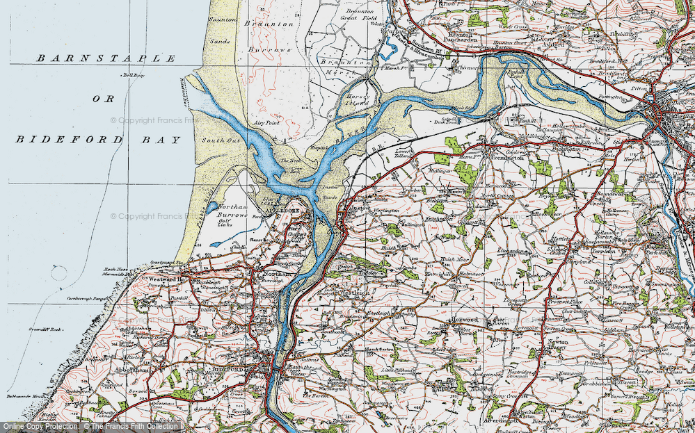Old Map of Instow, 1919 in 1919