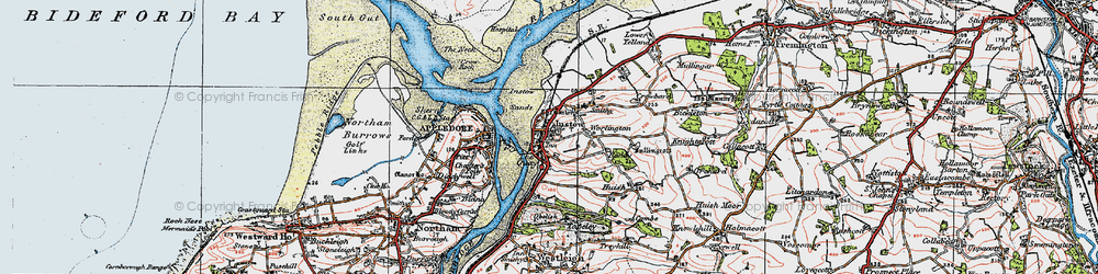 Old map of Instow in 1919