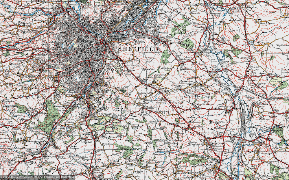 Old Map of Intake, 1923 in 1923