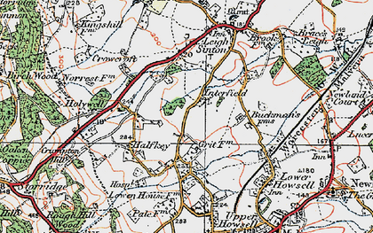 Old map of Interfield in 1920