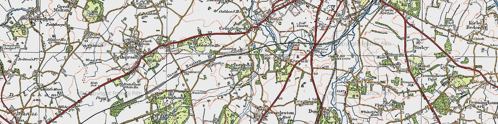 Old map of Intwood in 1922