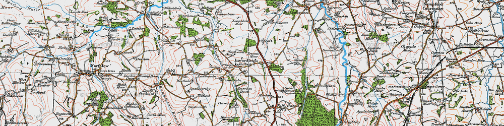 Old map of Inwardleigh in 1919