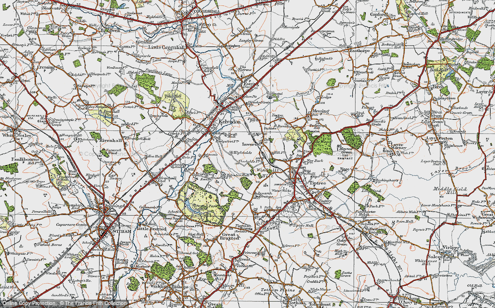 Old Map of Inworth, 1921 in 1921