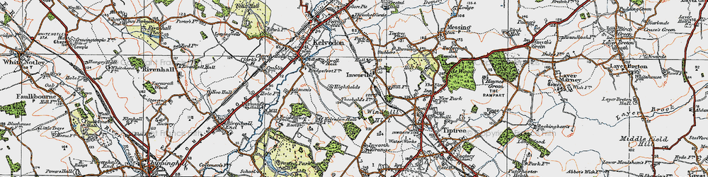 Old map of Inworth in 1921