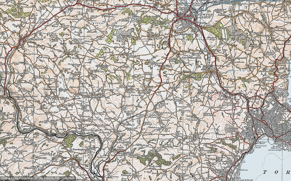 Old Map of Ipplepen, 1919 in 1919