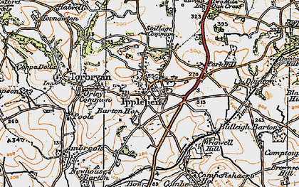 Old map of Ipplepen in 1919