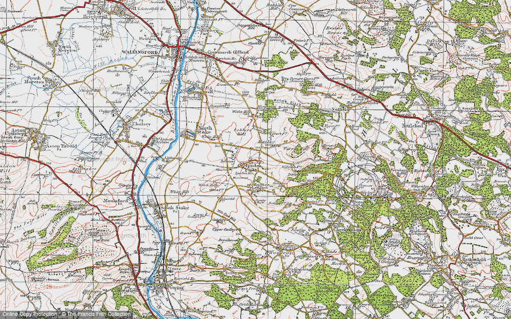 Old Map of Historic Map covering Wicks Hill in 1919