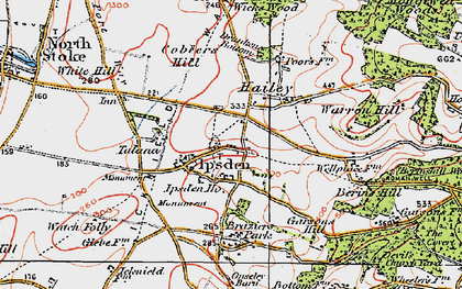 Old map of Ipsden in 1919