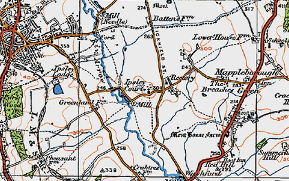Old map of Arrow Valley Lake in 1919