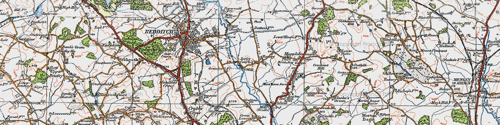 Old map of Ipsley in 1919