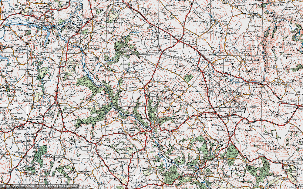 Old Map of Ipstones, 1921 in 1921
