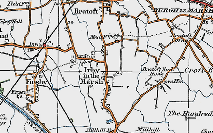 Old map of Irby in the Marsh in 1923