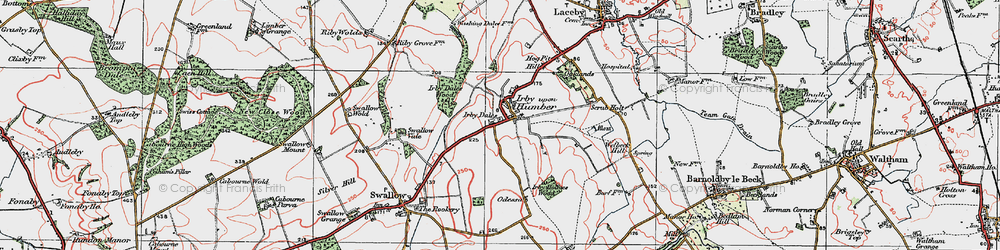 Old map of Irby upon Humber in 1923