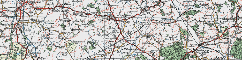 Old map of Ireland's Cross in 1921