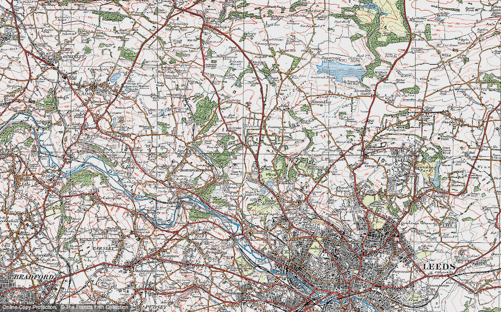 Old Map of Ireland Wood, 1925 in 1925